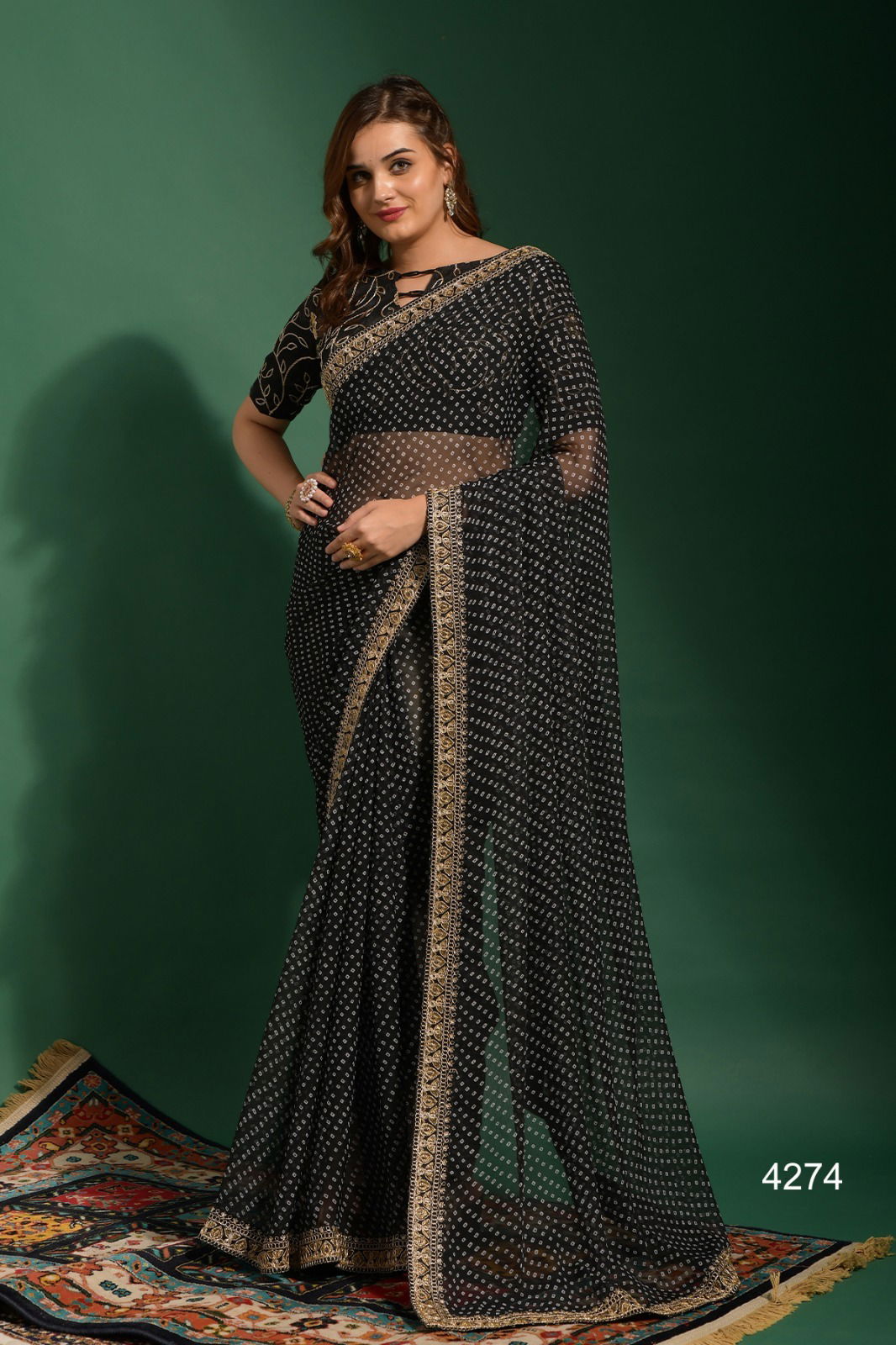 Nazneen Bandhani Wholesale Printed Georgette Sarees Catalog